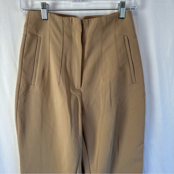 Zara NWT Women’s Small Khaki Dress Pants Pockets Tailored Look Office or Casual - Picture 3 of 15